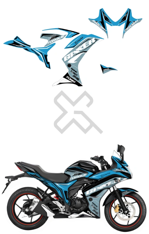 Hydrogrey Edition Full Body Sticker Compatible with Gixxer SF 150 Bs4 | Made in Premium Gloss Vinyl with FPF (Fade Protection Film), Waterproof, Precut Sticker, Pack of 1